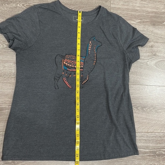 🌸 Sonoma Crewneck Short Sleeve Top Gray with Alpaca L - Picture 7 of 8